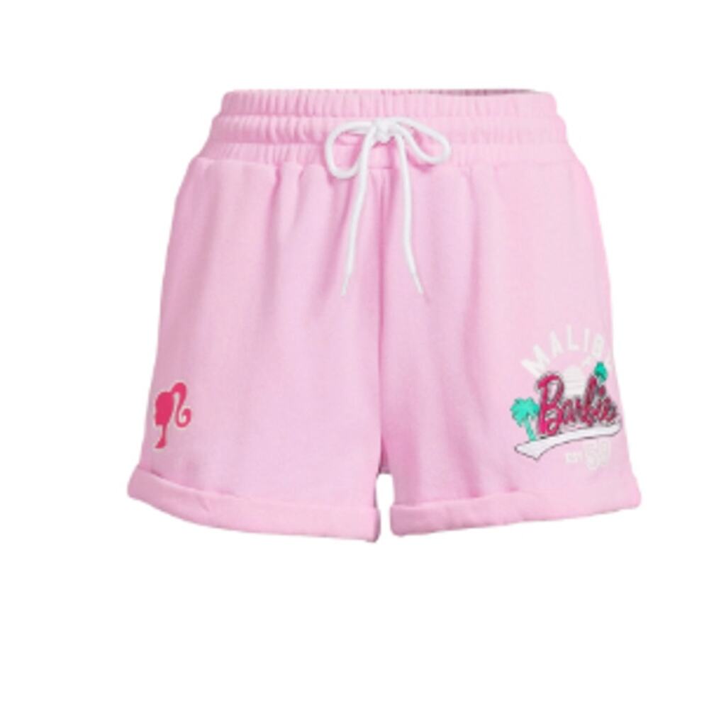 Barbie Pink Malibu Graphic Print Pull On Shorts Women Small